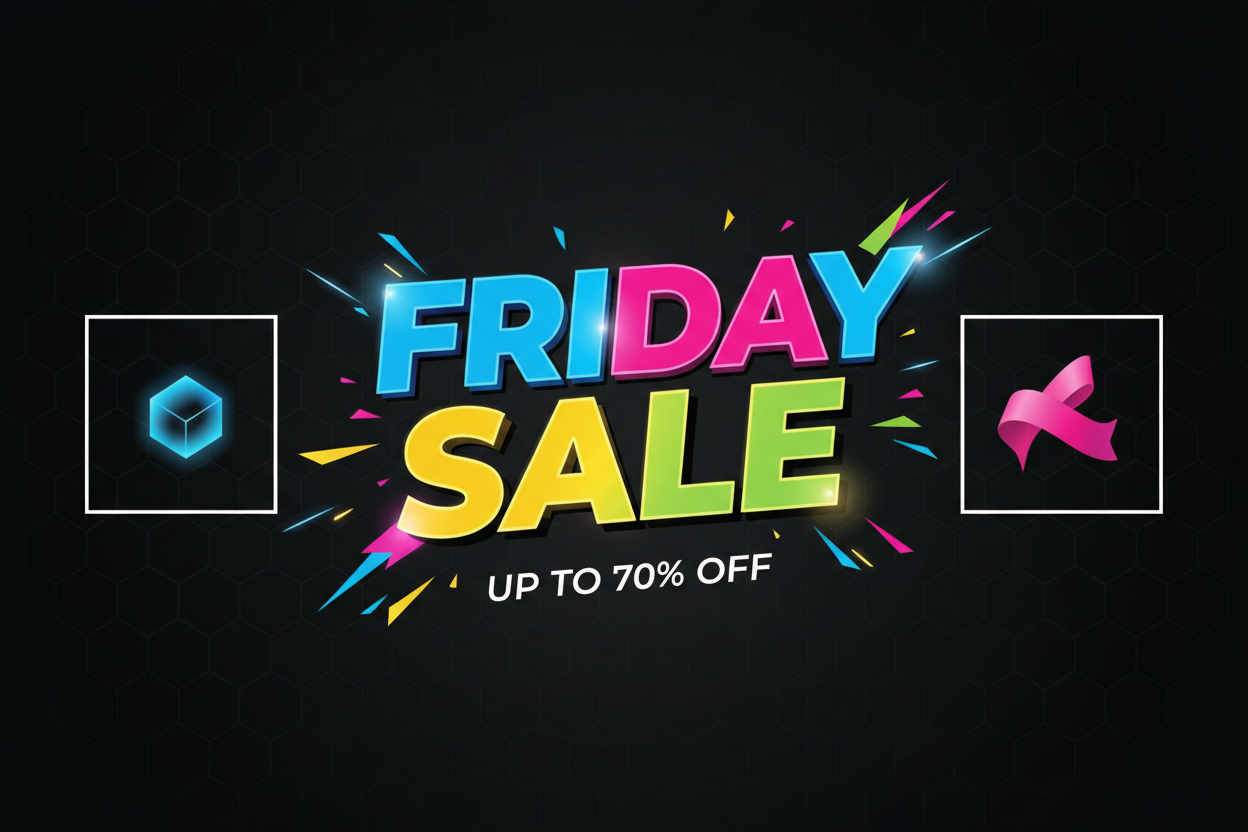 Friday sale with black colour background 